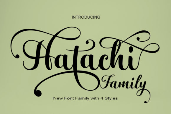 Hatachi Family: Elegant Script Fonts for Makers